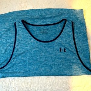 Under Armour “The Tech Tank”, Heathered Turquoise Blue w/Navy Trim & Logos, XXL